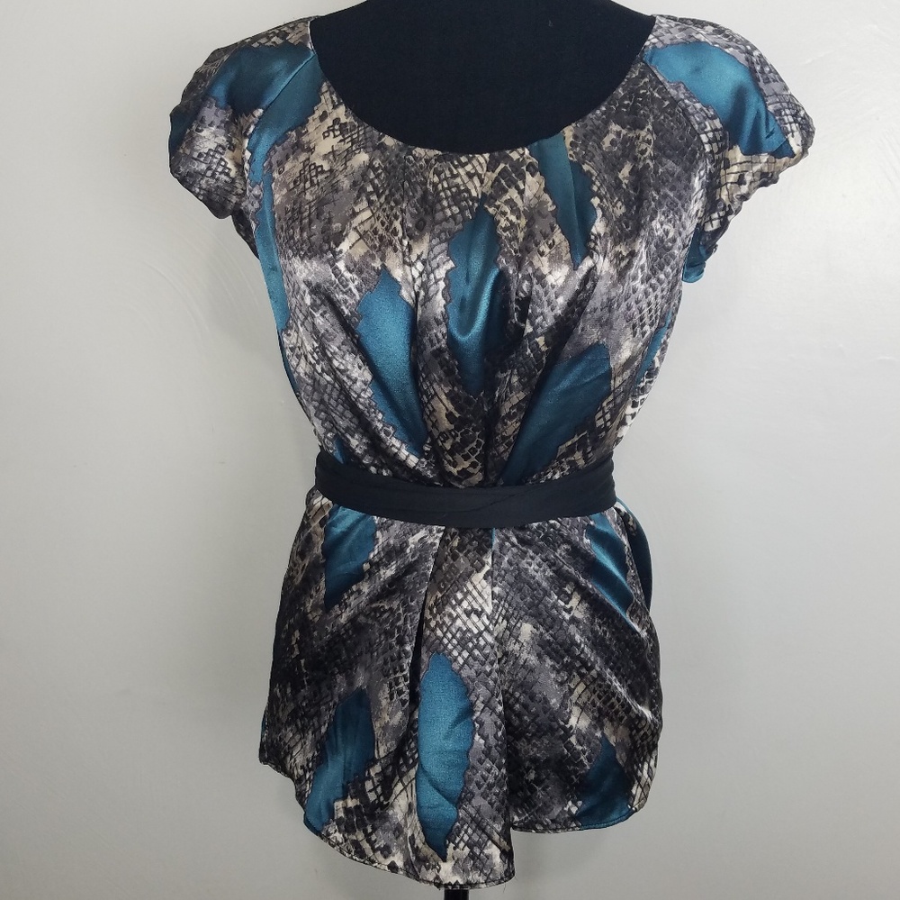 Francesca's Collection Miuse teal and snakeskin